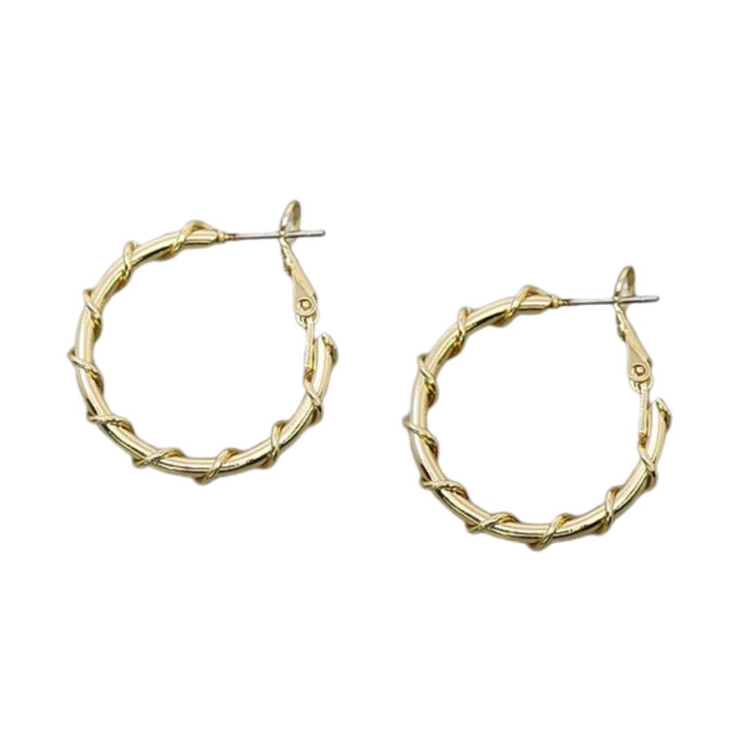 Gold Wire Wrapped Hoops