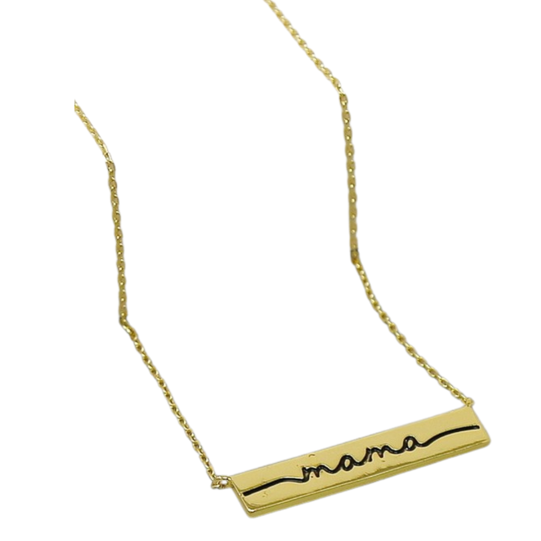 Gold Mama Bar Necklace
