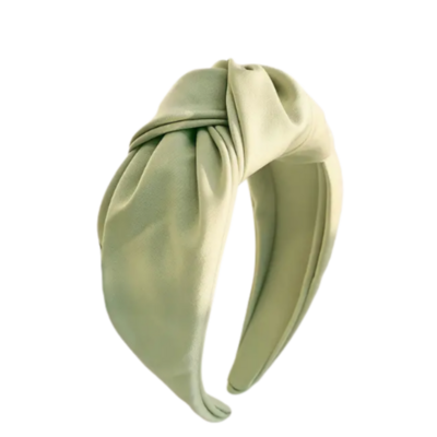 Light Green Satin Knotted Headband