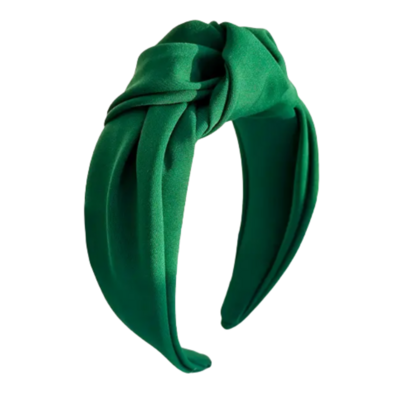 Green Satin Knotted Headband
