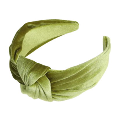 Green Velvet Knotted Headband