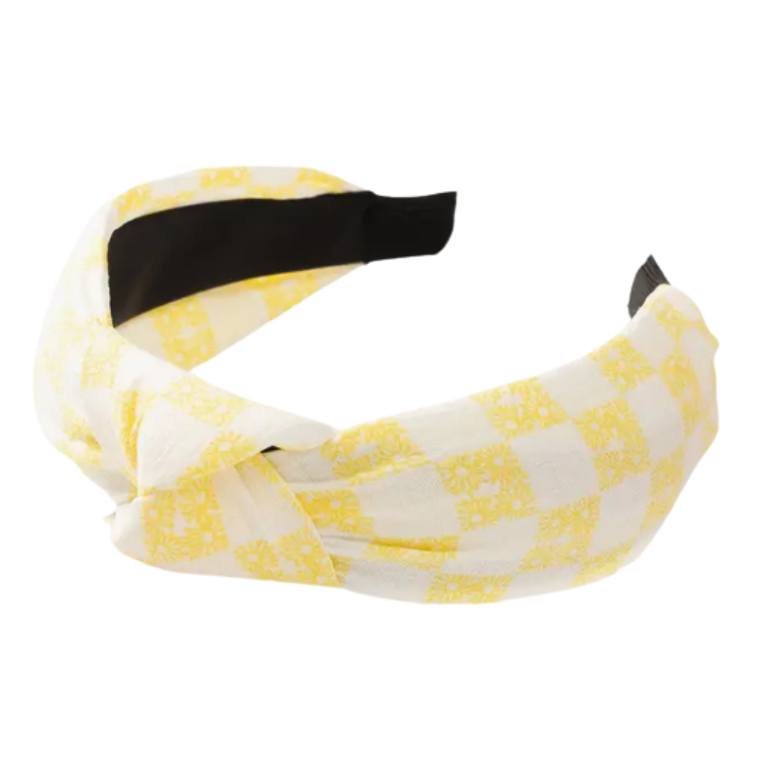 Yellow Floral Square Headband