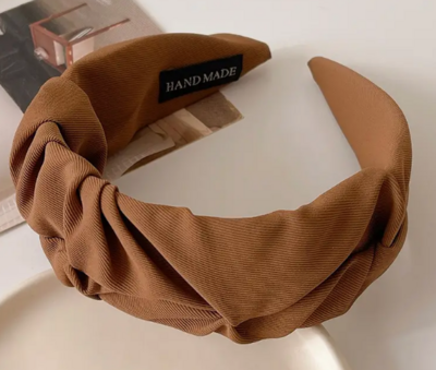 Rust Ruched Wide Headband