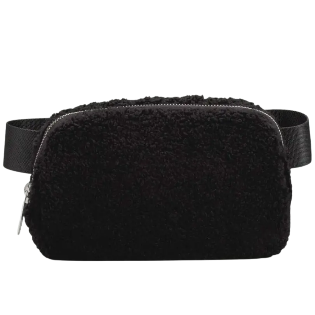 Black Fleece Belt Bag