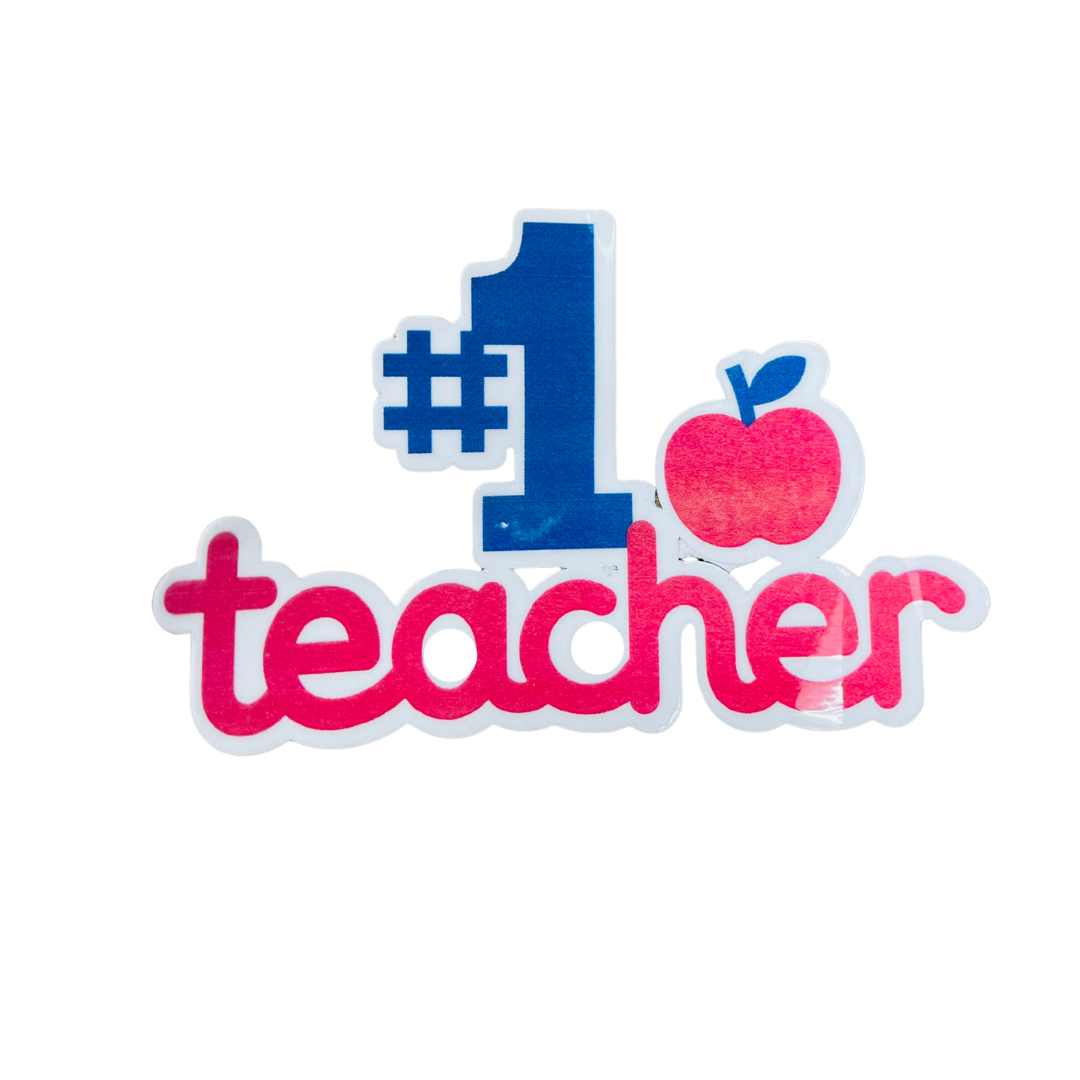 #1 Teacher Sticker