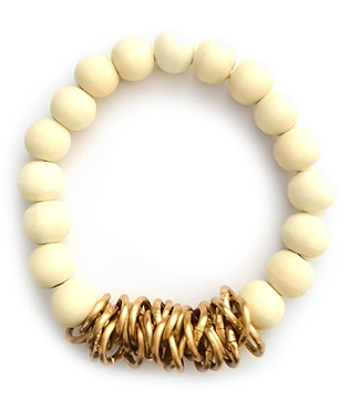 Ivory & Gold Twisted Bracelet
