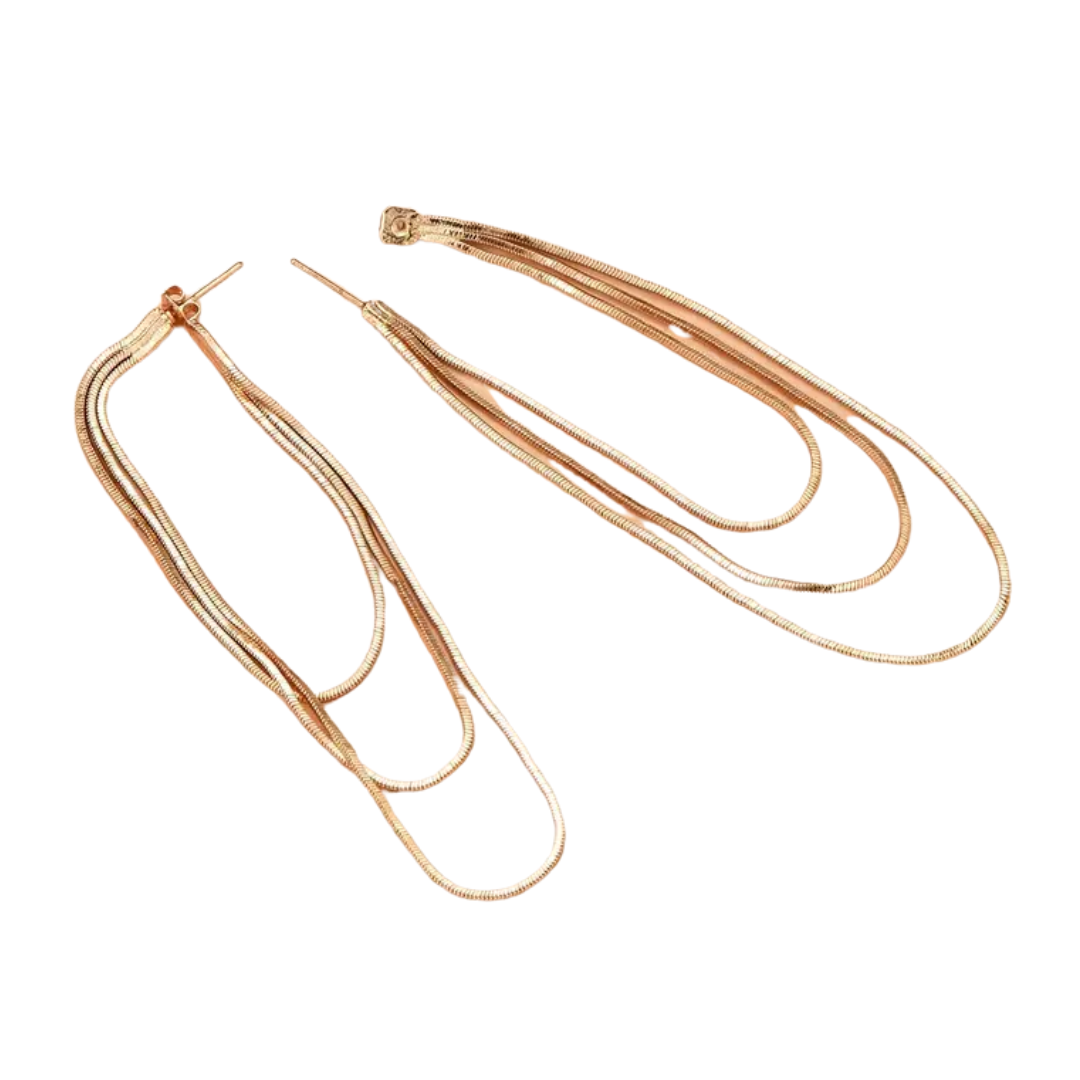 Gold Multilayer Chain Earrings