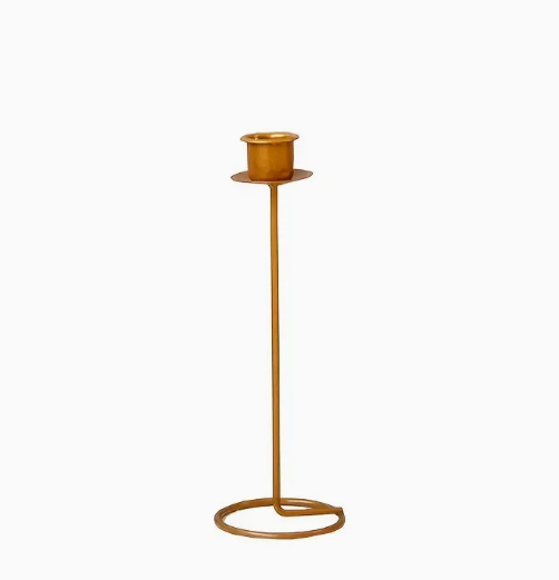 Thin Gold Taper Candle Holder