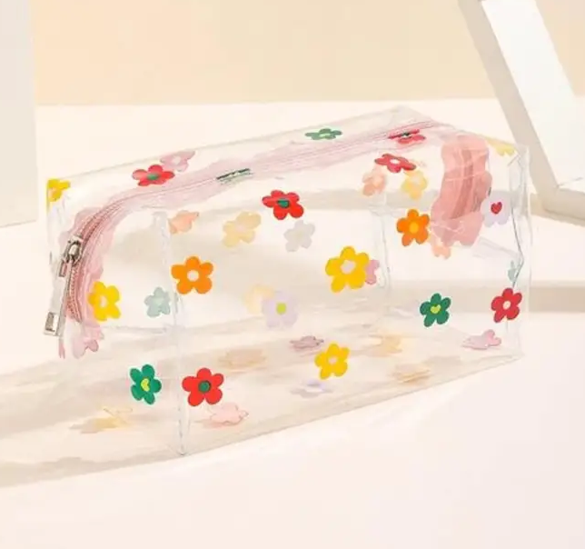 Multicolored Flower Makeup Bag