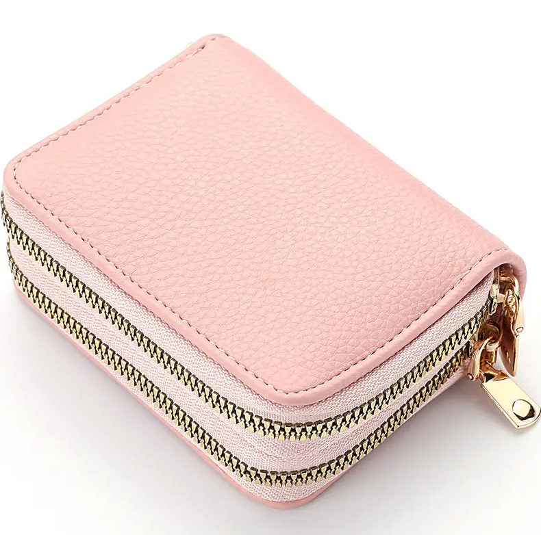 Light Pink Double Zipper Wallet