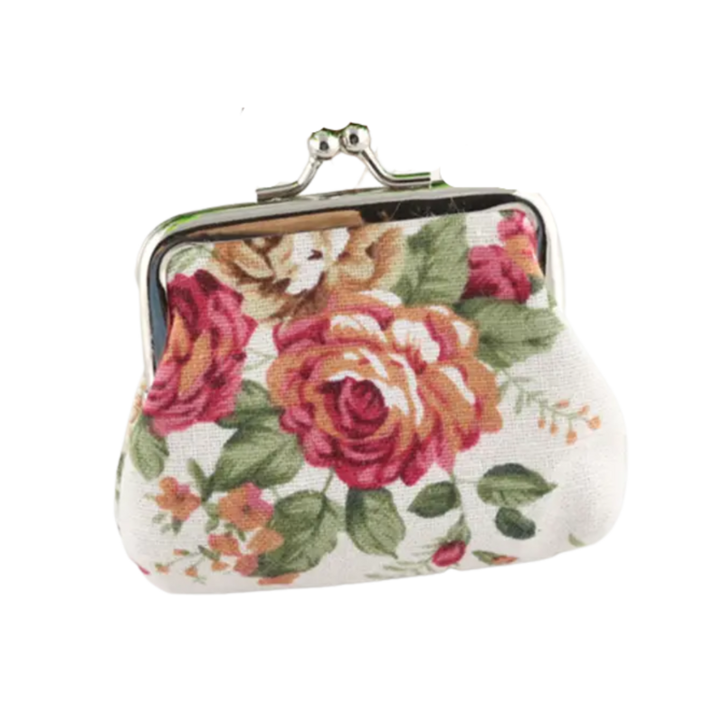 White Floral Coin Purse