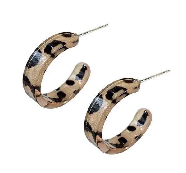 Acrylic Leopard Hoops