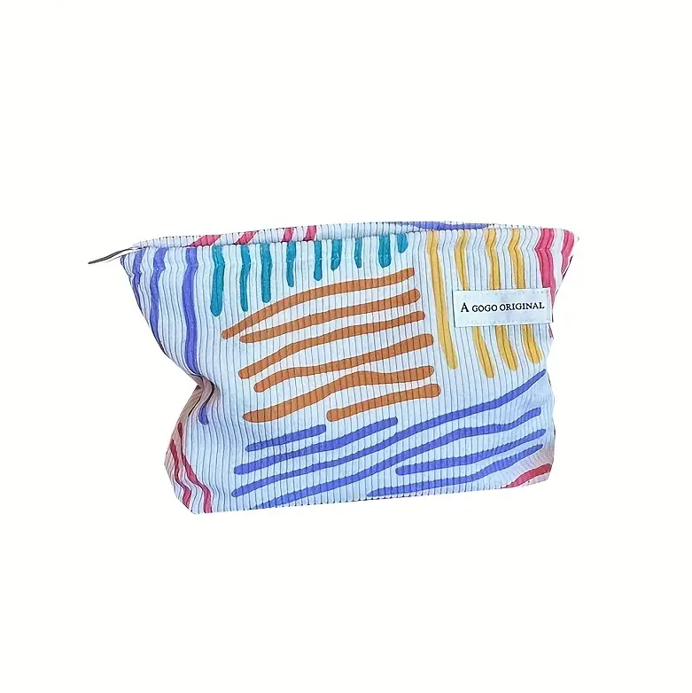 Colorful Striped Pattern Makeup Bag