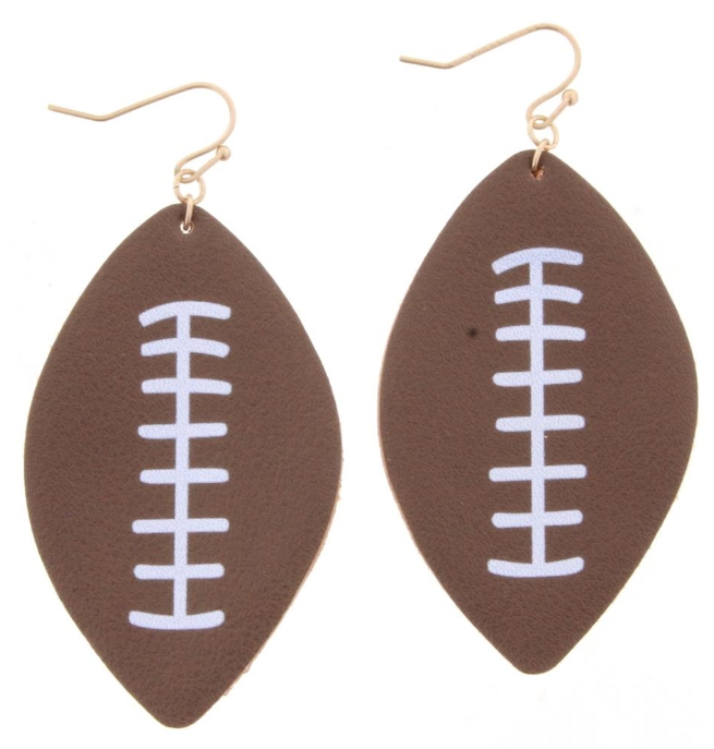 Leather Football Earrings