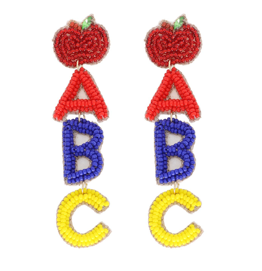 Beaded ABC Earrings