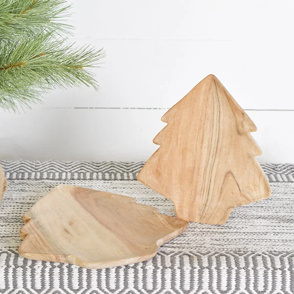 Lg Wood Christmas Tree Tray