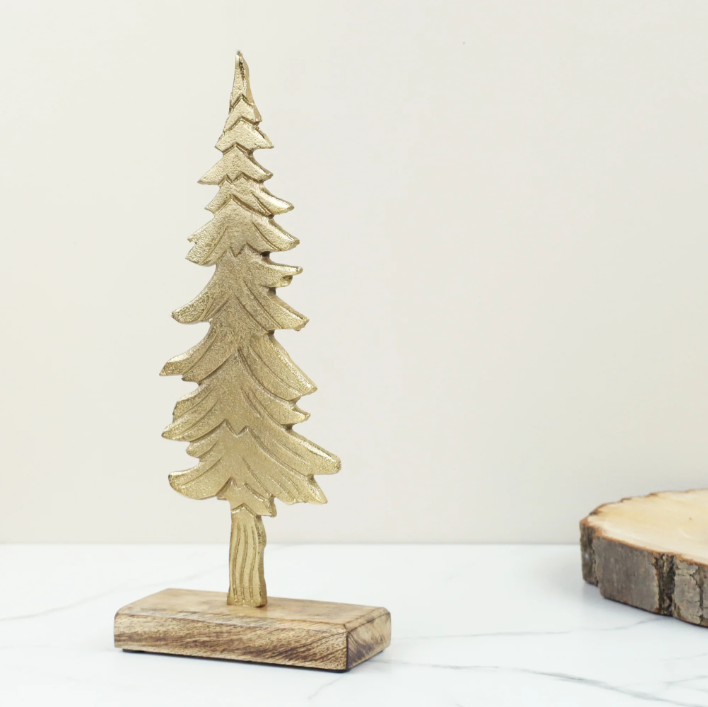 Med Gold Metal Tree on Stand