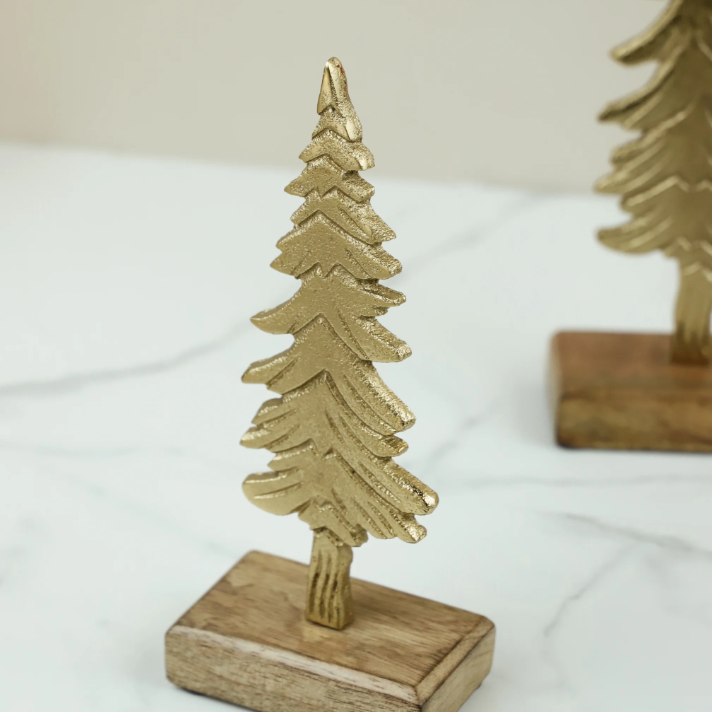 Sm Gold Metal Tree on Stand