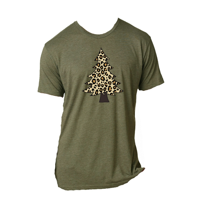 XL Green Leopard Tree T-shirt