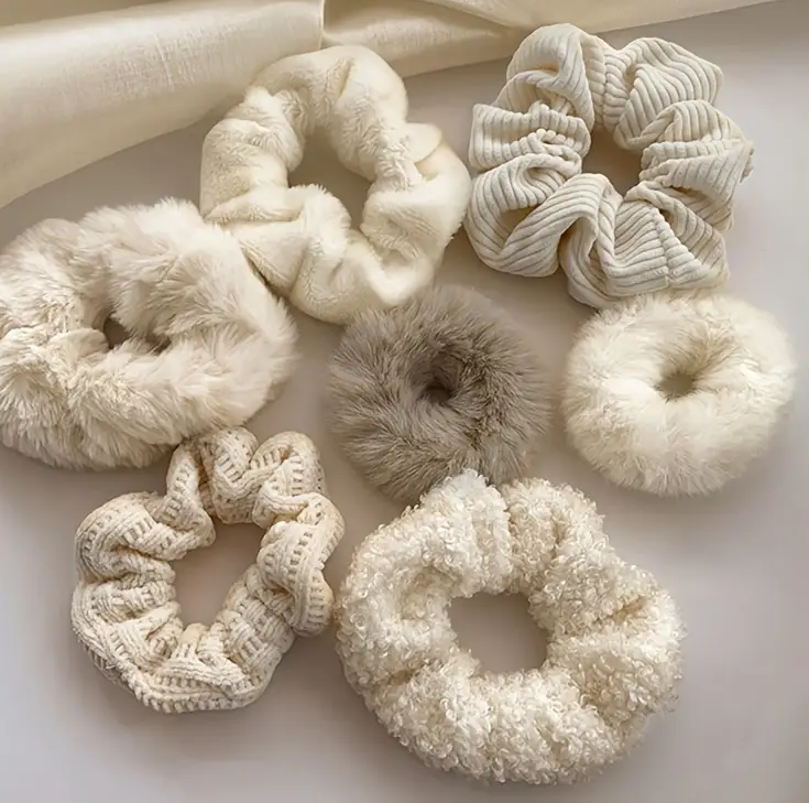 Cozy White Scrunchie