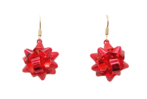 Red Christmas Bow Earrings
