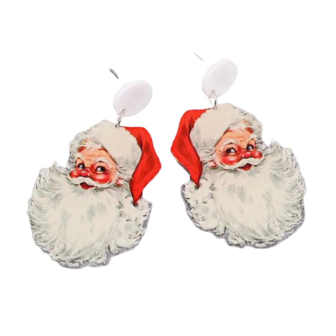 Vintage Santa Earrings