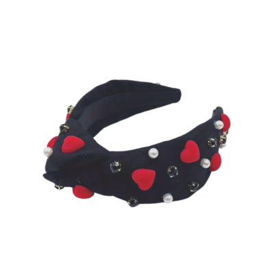 Black Knotted Valentine Headband