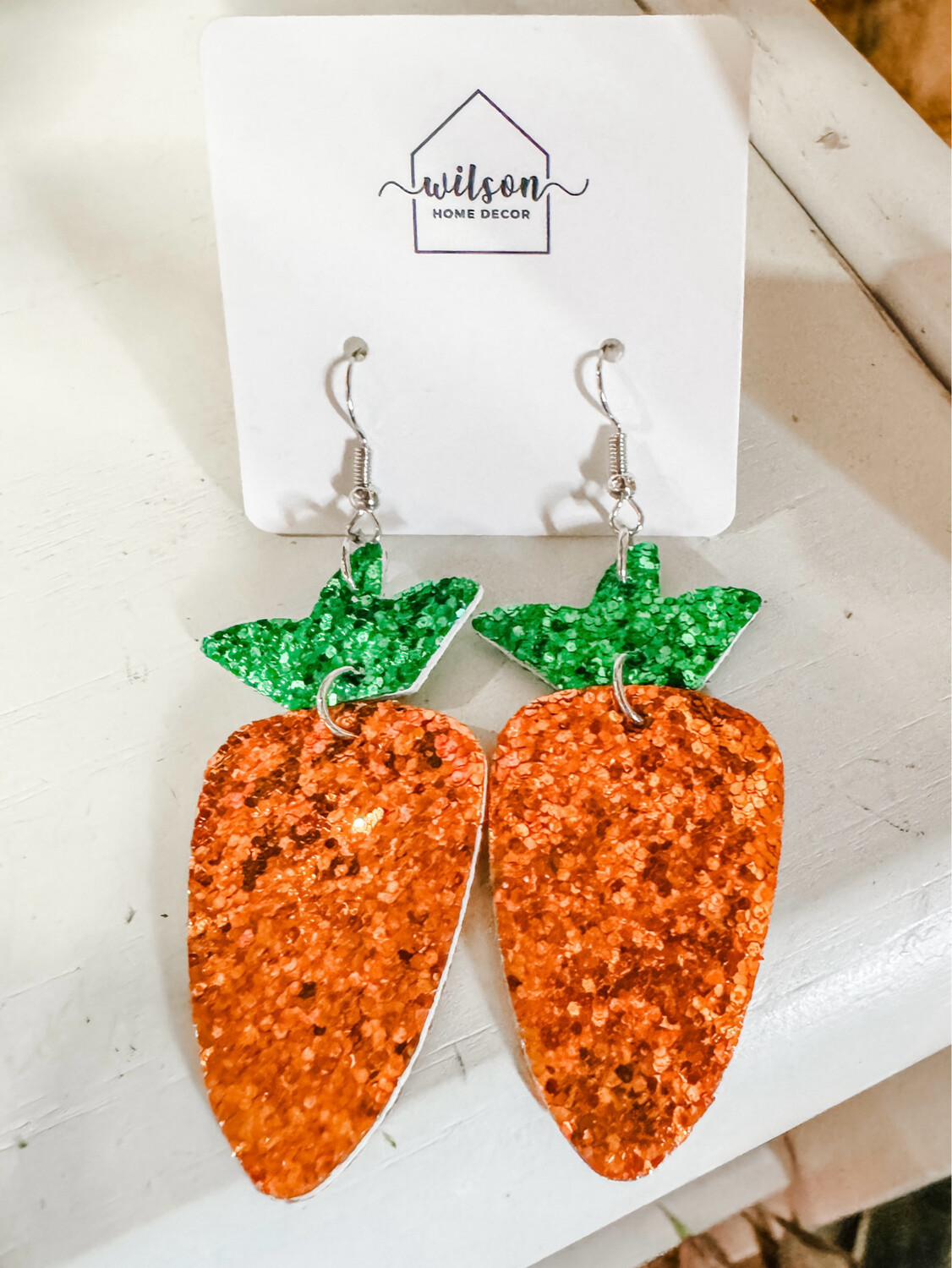 Glitter Carrot Earrings