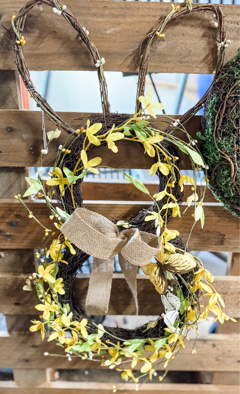Yellow Floral Bunny Wreath