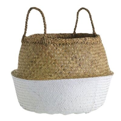 Lg Color Block Seagrass Basket