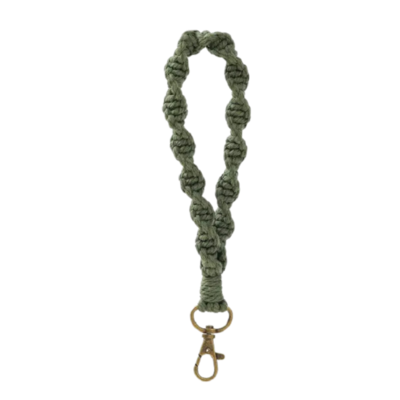 Green Woven Rope Keychain