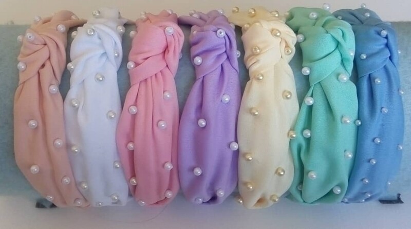 Cintillos con perlas de colores