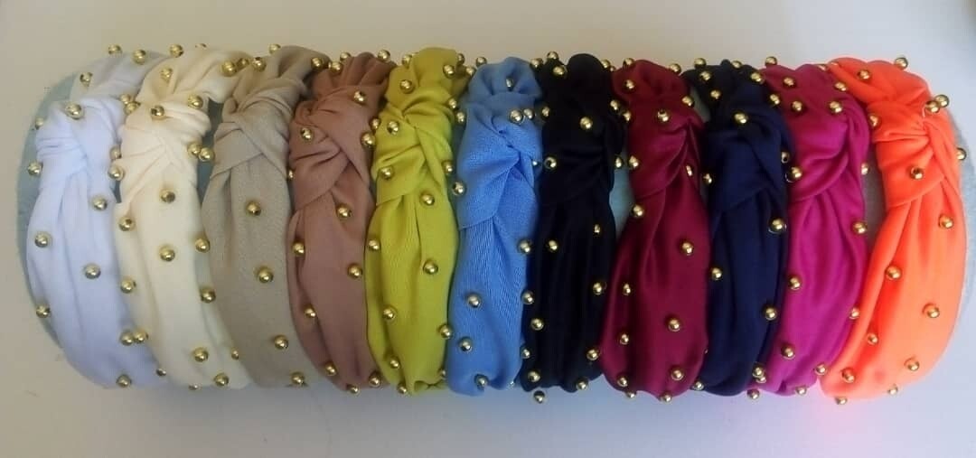 Cintillos con perlas de colores