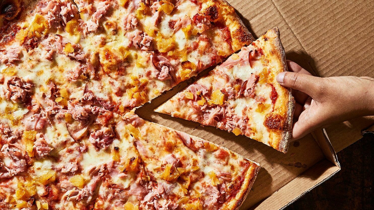 Mediana hawaiana / jamón y queso
