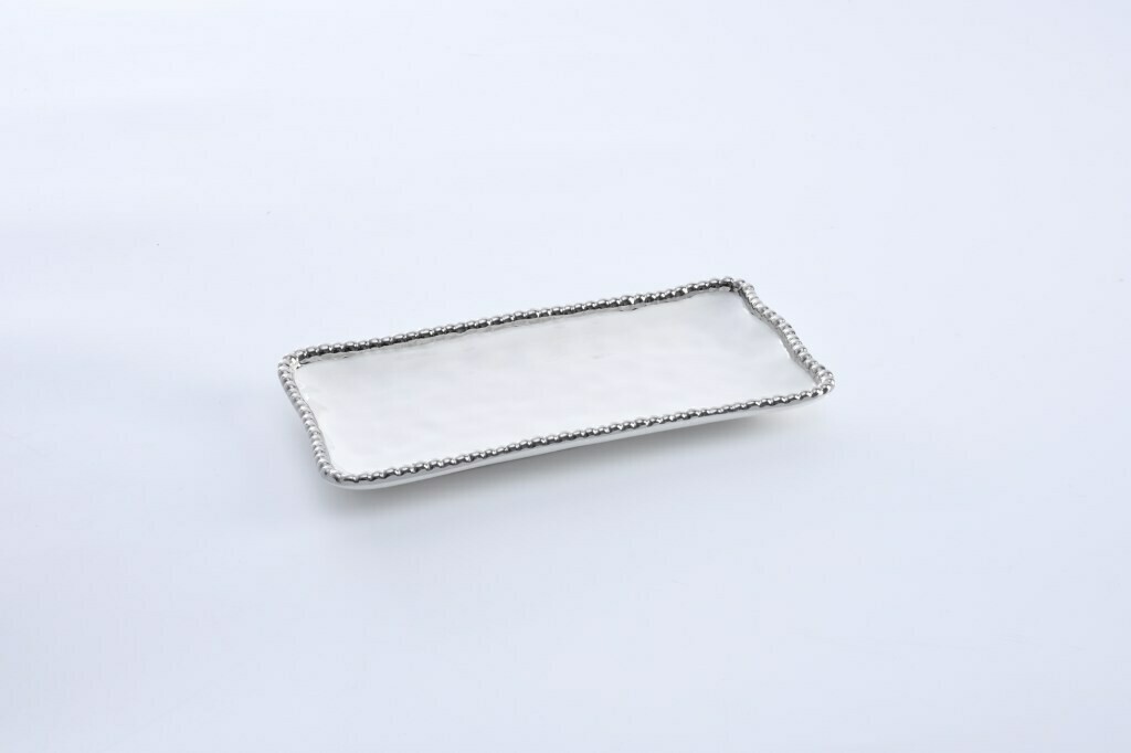 Bandeja Rectangular Chica Blanca (Plateado)