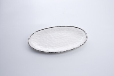 Bandeja Ovalada Grande Blanca (Plateado)