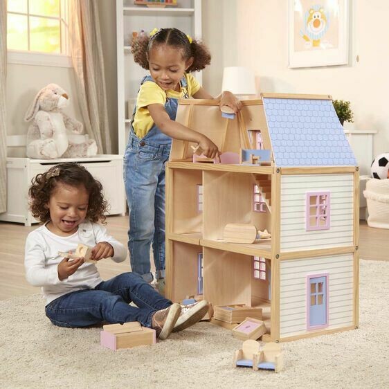 Wooden Multi Level Dollhouse