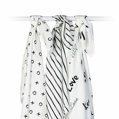 Set de 3 Mantitas Black &amp; White