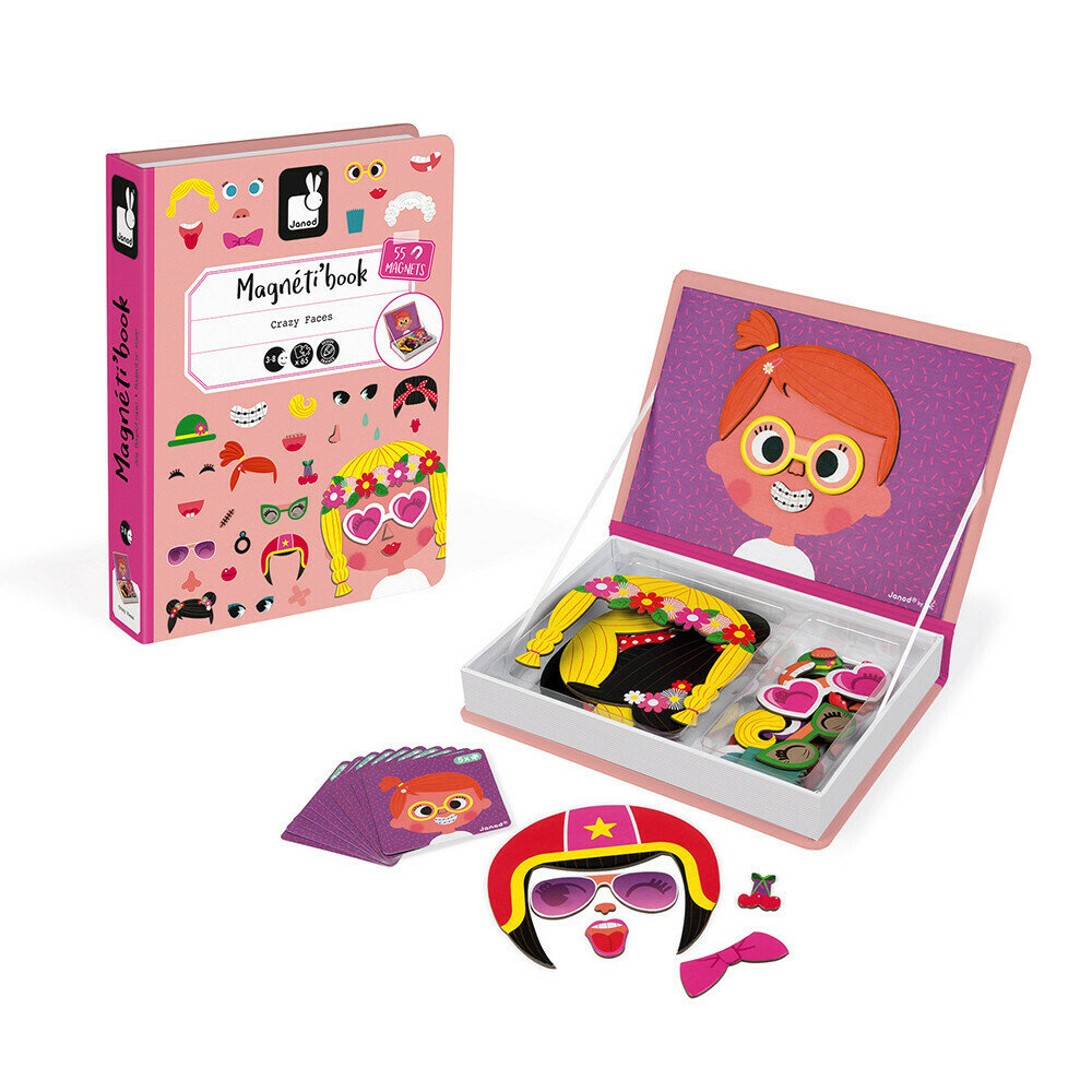 Girls Crazy Faces Magnetic Book