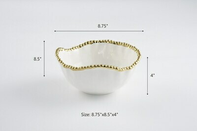 Bowl Mediano Blanco con Dorado