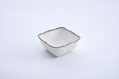Bowl Cuadrado Blanco (Plateado)