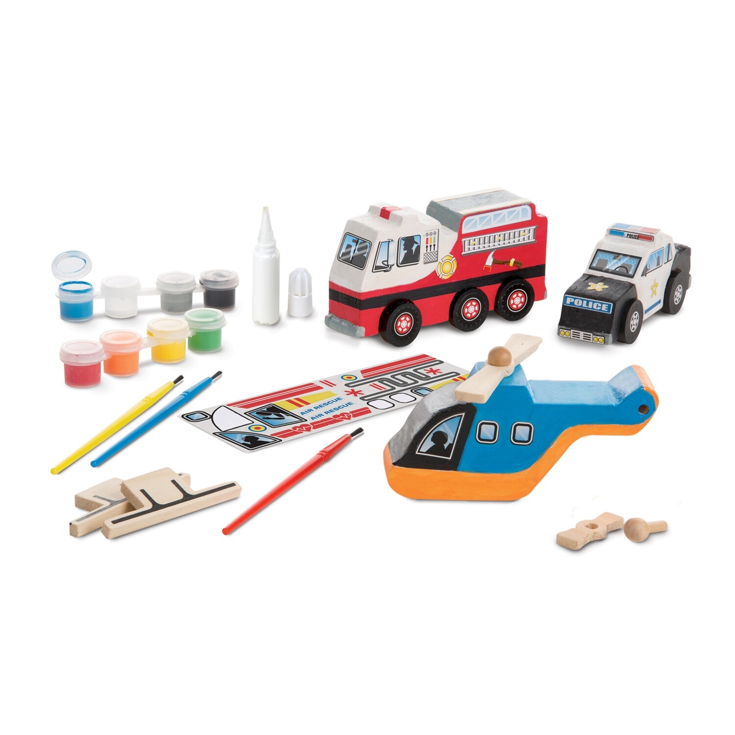 Rescue Vehicles Wooden Craft Kit
