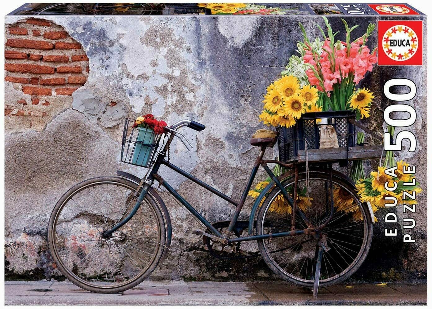 Bicycle With Flowers 500 Piezas