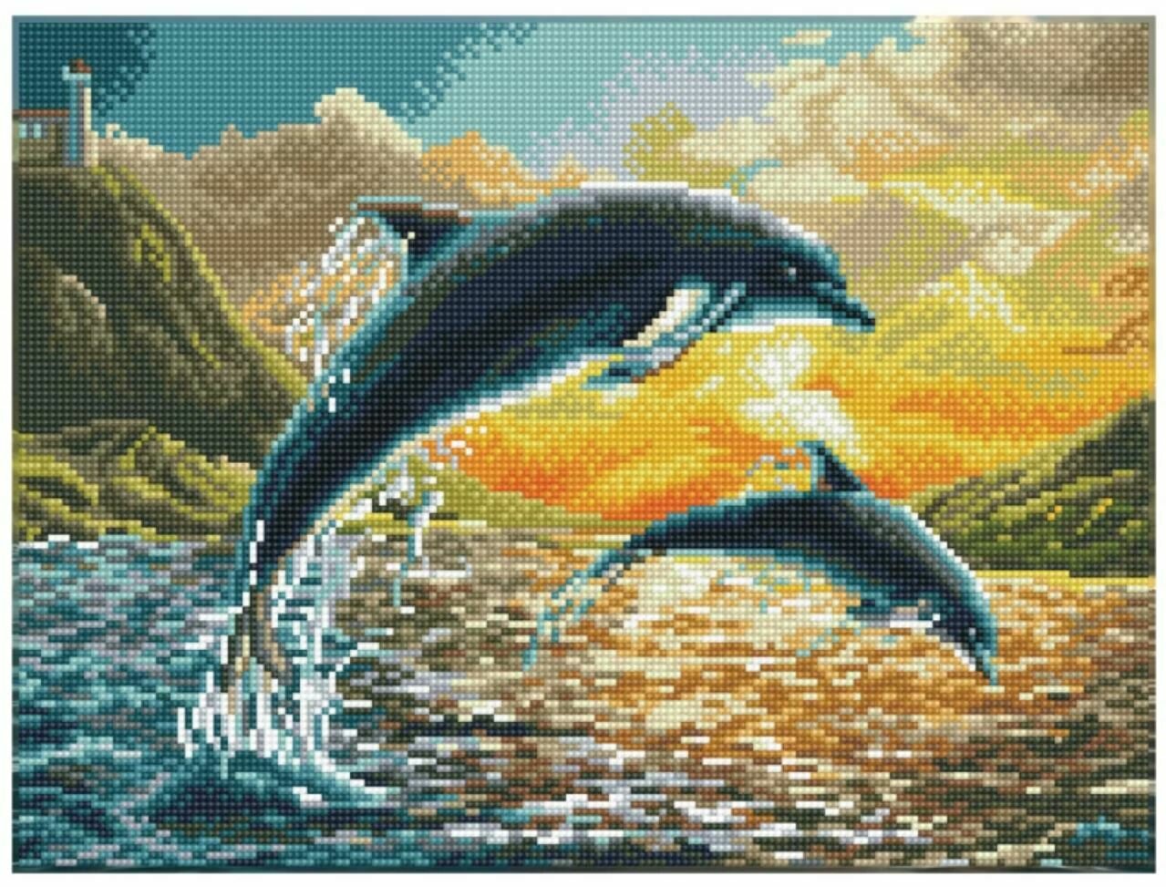 Dolphin Sunset (Pre Framed)