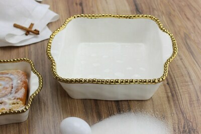 Pyrex Cuadrado Blanco (Dorado)