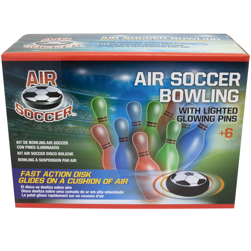 Air Soccer Bowling With Light Up Pins