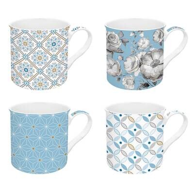 Set de 4 Mugs en Caja de Regalo Trend & Color Light Blue