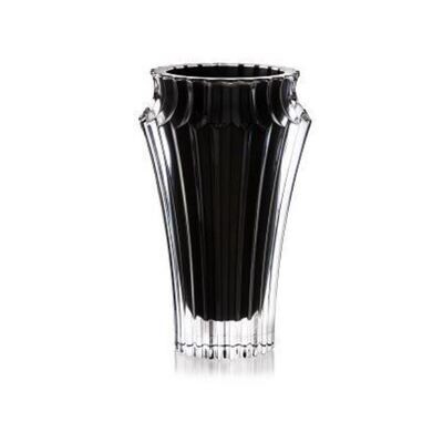 Crown Jewel Crystal Vase in Black