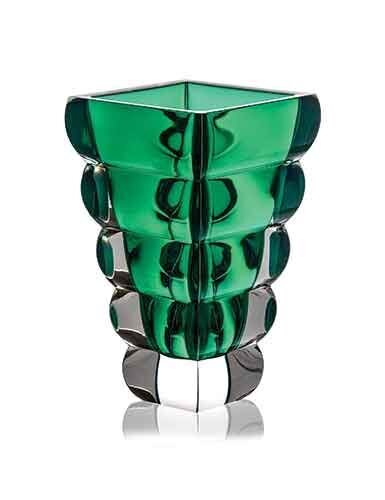 Adria Crystal Vase in Green