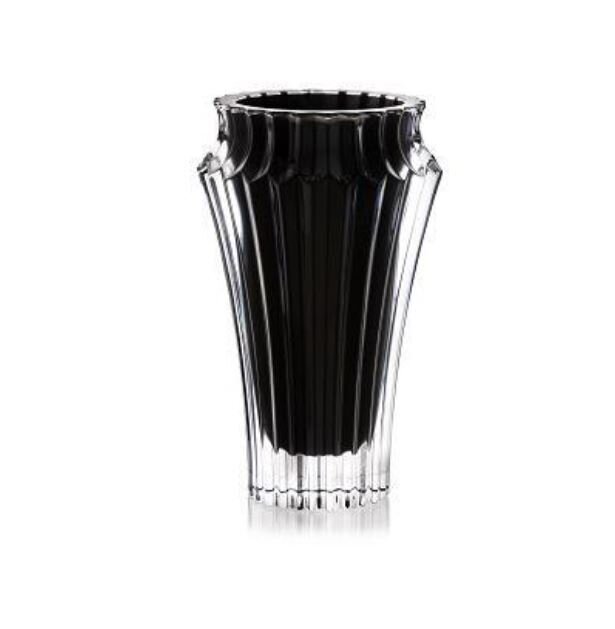 Crown Jewel Crystal Vase in Black